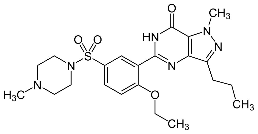 Fórmula estructural del citrato de sildenafil